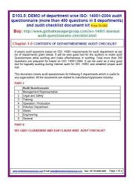 Ems Audit Internal Audit Checklist Audit