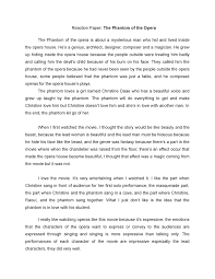 Critique papers require students to conduct a critical analysis of another piece of writing, often a book, journal article, or essay. Reaction Paper Phantom Of The Opera Reaction Paper The Phantom Of The Opera The Phantom Of The Opera Is About Mysterious Man Who Hid And Lived Inside The Opera Studocu