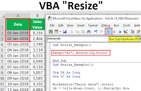 vba resize how to use resize property in excel vba with