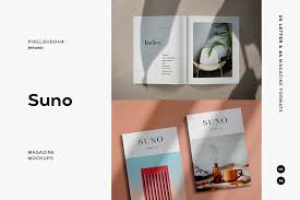 Suno Magazine Mockup Kit In Stationery Mockups On Yellow Images Creative Store