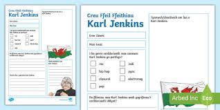 Creu Ffeil Ffeithiau Karl Jenkins (teacher made)