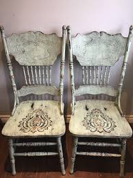 Best Chalk Painted Pressed Back Chairs For Sale In Oshawa Ontario For 2019 Painted Rocking Chairs Painted Wooden Chairs Chalk Paint Chairs
