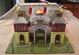 Marklin Reproduction Tin Litho Onion Dome Train Station Exc Toy Train Tinplate Toy Old Toys