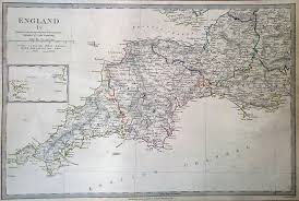 Britain and ireland in antiquity. Antique Map Of The South West Of England Dated 1830