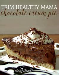 It's so creamy and has a beautiful hint of vanilla with a crackling cinnamon sugar topping and buttery pie. No Bake Chocolate Cream Pie Trim Healthy Mama Dessert Easy Baking Recipes Baking Recipes