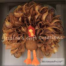 Made To Order Turkey Mesh Wreath Thanksgiving Wreath Burlap Front Door Wreath Seasonal Wreath Fall Decor Autumn Door Hanger Holiday Wreath Thanksgiving Wreaths Seasonal Wreaths Fall Holiday Wreaths