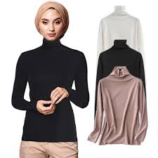 Baju kaos leher tinggi produk yan konveksi bahan dasar lacos pe di bodir 2 logo harga per pcs rp 75 000 min pesan 20 pcs anda mau pesan hub hp wa 0823 82 015 865. Ramadan Eid Mubarak Baju Muslim Abaya Dubai Turtleneck Atasan Pakaian Blaus Leher Tinggi Dalam Dasar Singlet Pullover Pakaian Islamic Aliexpress