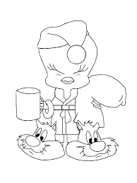 He is seen busy decorating his own christmas tree here. Tweety Bird Coloring Pages Christmas Coloring4free Coloring4free Com