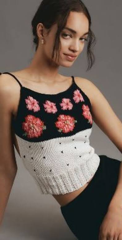 Mandinga - Maggie Flower Icon Open-Back Knit Tank Top