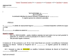 Act Adițional Majorare Salariu Minim 2020 Model Pentru Angajatori Gratuit Editabil Util Cabinetexpert Ro Blog Contabilitate