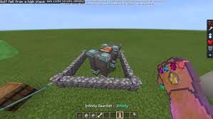The minecraft version of ironman! Infinity Gauntlet Addon Minecraft Pe Bedrock Addons
