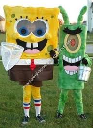 Coolest Homemade Spongebob And Plankton Couple Costume Spongebob Halloween Costume Spongebob Halloween Spongebob Costume