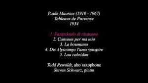 Tableaux de provence piano accompaniment, alto saxophone by paule maurice. Paule Maurice Tableaux De Provence For Alto Saxophone And Piano 1954 Youtube