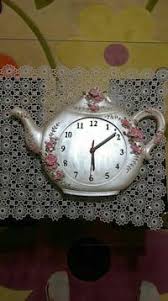 Tokat Icinde Caydanlik Sekilli Gri Ve Pembe Cicek Analog Saat Letgo Caydanlik Pembe Sus