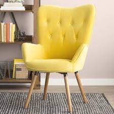 Upgrade your dining chairs with a set of clear vu omega dining chair pads, a visually appealing and comfortable option for your home's seating and decor. Yellow Velvet Chair Wayfair Furniture Diy Comfy Chair Upholstered Chairs