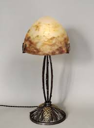 Leon Chapelle Muller Freres French Art Deco Table Lamp Wrought Iron And Coloured Glass Catawiki Art Deco Lamps Art Deco Lighting French Art Deco