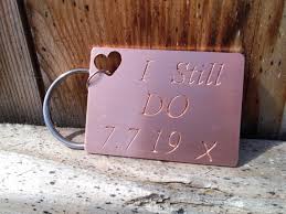 The anniversary after the death of the love of your life is a desperately sad time but death is not the end of love and it is love and that beautiful person that should be remembered today. Greeting Cards Party Supply Copper Keyring I Still Do 7th Anniversary Gifts Husband Wife Personalised 7 Year Home Garden