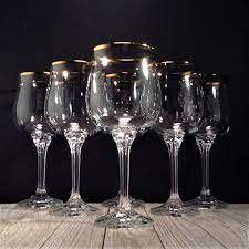 Buy online & get free, fast, & easy pickup in store! Vintage Crystal Glasses 6 Geneve Bohemia Crystal Gold Rimmed 12 Oz Water Goblets Wine Glasses Czechoslovakian Crystal Glassware W Box Vintage Crystal Glasses Glassware Crystal Glassware