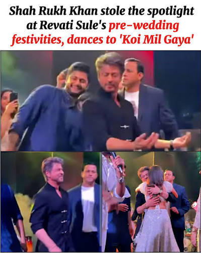 Shah Rukh Khan shocked and delighted guests by dancing to his hit track  "Koi Mil Gaya" at the pre-wedding sangeet ceremony of Revati Sule . Revati  Sule is the daughter of prominent