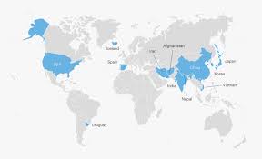 World map isolated on white with china highlighted in red royalty free cliparts vectors and stock illustration image 143377079. Map Highlighting The Countries Bluecart Staff Are From World Map Hd Png Download Kindpng