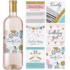 Choose a heart or infinity necklace in gold or silver and customize the message card with her name and a special birthday wish just for her. 21st Birthday Wine Bottle Labels Set Of 6 Waterproof Labels Birthday Gifts For Her 21st Birthday Party Decorations Ideas And Supplies Amazon In Toys Games