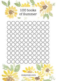 100 Books Of Summer Reading Challenge Printable Zoeprose