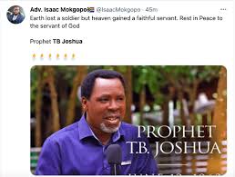 Nigerian pastor tb joshua pictured at his lagos megachurch in december 2014. Anz9aunplajbwm