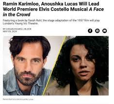 The stage adaption of 'A Face In The Crowd' directed by Kwame Kwei-Armah,  featuring book by Sarah Ruhl and score by Elvis, will premiere at the Young  Vic Theatre in London this