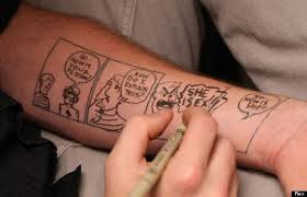 These were printed on 4 varieties of outer wrapper. Artist Tattoos Comic Book Strip Panels On Arm Huffpost Uk Life