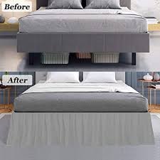 In natural colors and made from 100% burlap, each bed skirt is tailored with split corners. Buy Ruffled Bed Skirt Light Grey Queen Bed Skirt Hotel Quality Ruffles For Queen Beds With 21 Drop Queen Bedskirt With Platform 100 Microfiber Bed Skirts With Corner Split Light Grey