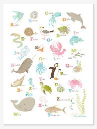 Alphabet Alphabet Nursery Art Alphabet Wall Art Nursery Ocean Themed Nursery