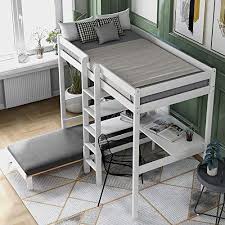 Browse a variety of colors, as well as trundle and storage options | fast free shipping. Polibi Convertible Bunk Bed With L Shape Desk Twin Loft Bed With Shelves And Ladder For Boys And Girls One Mattress Included Pricepulse