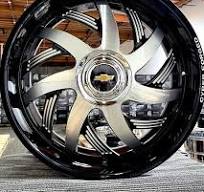 24" 26" by Rotary Forged CF990 Black Machined | CA Custom Wheels