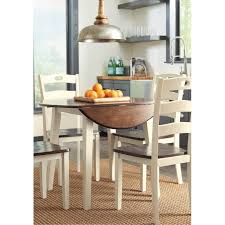 Cream And Brown Drop Leaf Round Dining Table Woodanville In 2020 Round Dining Table Dining Room Small Round Kitchen Table Set