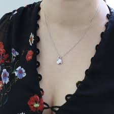 Phone a jewelry expert at . 1 20 Carat Tw Natural Diamond Puff Floating Heart Shape Pendant Neckla Fifth And Fine