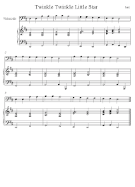 Twinkle Twinkle Little Star Sheet Music For Cello Cello Sheet Music Cello Music Sheet Music