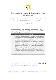 Facharbeitsthemen (facharbeit oberstufe) suchen und erfolgreich finden! Pdf Schriftliche Stellungnahme Zur Quantitativen Erweiterung Der Lehrerbildung Informatik In Nrw