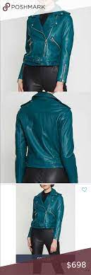 Nwt Walter Baker Allison Leather Jacket Emerald Leather Jacket Jackets Clothes Design