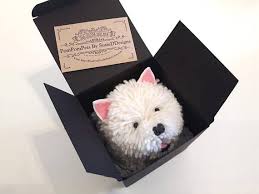 Westie Gifts West Highland Terrier Dog Handmade With British Wool Collectable Pet Gifts Westie Gift Pom Pom Animals Pet Gifts