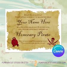 Buy Pirate Parchment Certificate