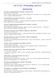 Ch 27 Sec 2 D Reading Answers