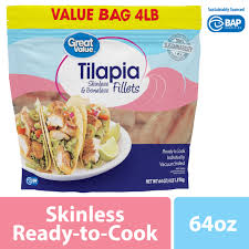 The way it tastes, you'd think it takes a lot more effort, but it goes from prep to dinner table in half an hour. Great Value Tilapia Skinless Boneless Fillets Value Bag 4 Lb Walmart Com Walmart Com