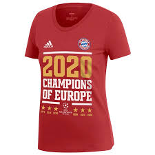 Adidas Fc Bayern Munchen T Shirt Cl Sieger 2020 Damen Rot Kaufen Bestellen Im Bild Shop