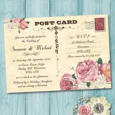 30 Amazing Picture Of Postcard Wedding Invitations Postcard Wedding Invitation Wedding Invitation Postcard Vintage Destination Wedding Invitations