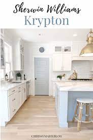 Quick question in choosing a wall paint color for my north facing marble (with gray veining) master bathroom that is pretty much all white. Sherwin Williams Krypton In My Kitchen Chrissy Marie Blog