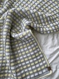 Yellow Tunisian Crochet Baby Blanket