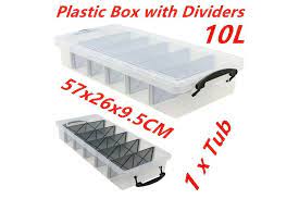 Duck® glass kit, 4 dividers & 1 12 in. Dick Smith 10l Clear Plastic Storage Box With Removable Dividers Containers Bin Tubs Dd Home Garden Yard Garden Outdoor Living Garden Hand Tools Equipment Weeding Tools