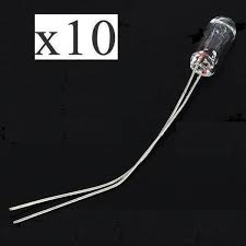T3 14v 0 56w 3mm Car Audio Gear Indicator Light Instrument Light Yellow Light Bulbs Transparent Glass 10pcs Review Indicator Lights Light Bulbs Bulb