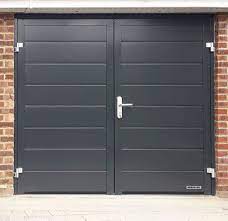 Hormann Horizontal M Ribbed Side Hinged Garage Door Finished In Anthracite Grey Side Hinged Garage Doors Garage Door Hinges Garage Doors