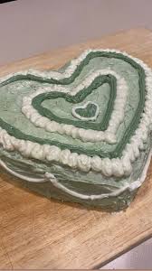 #aesthetic #fashion #life #pinterest #love #summer #inspo #jewelry #food # . Sage Green Heart Cake Cute Birthday Cakes Easy Cake Decorating Pretty Birthday Cakes